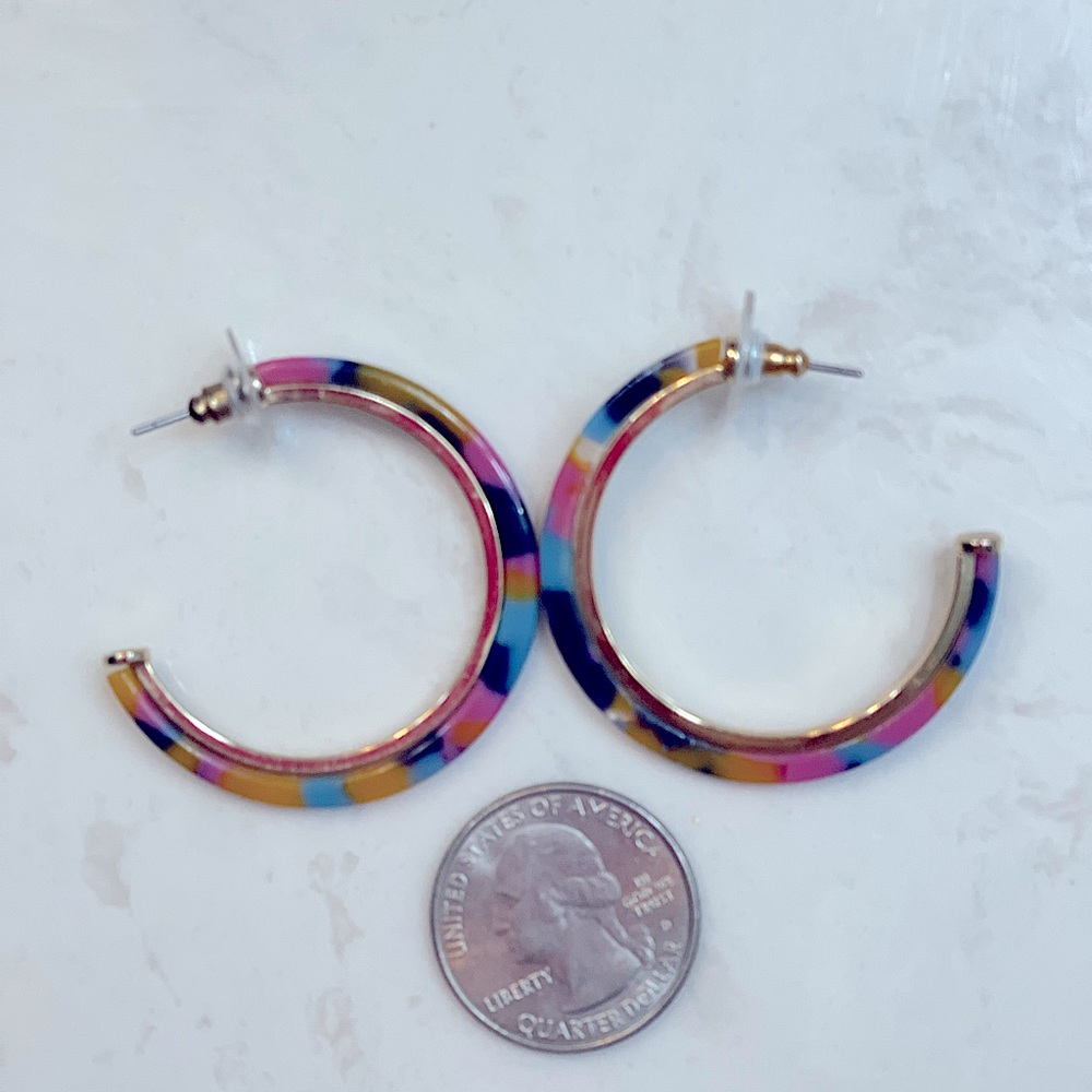 Resin Hoop Earrings multicolor
